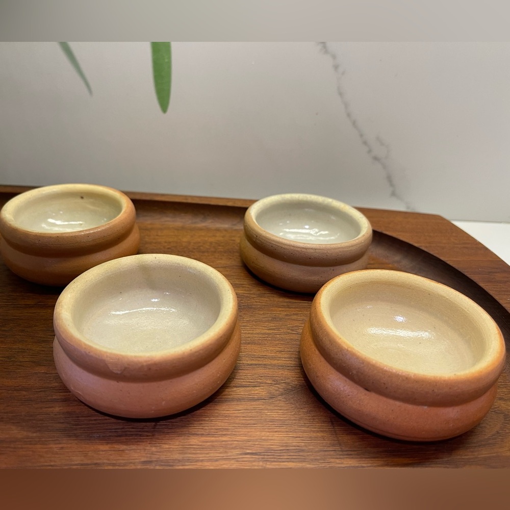 Bonny sandstone 8 sandstone butter dishes size number 4 vintage Made in France